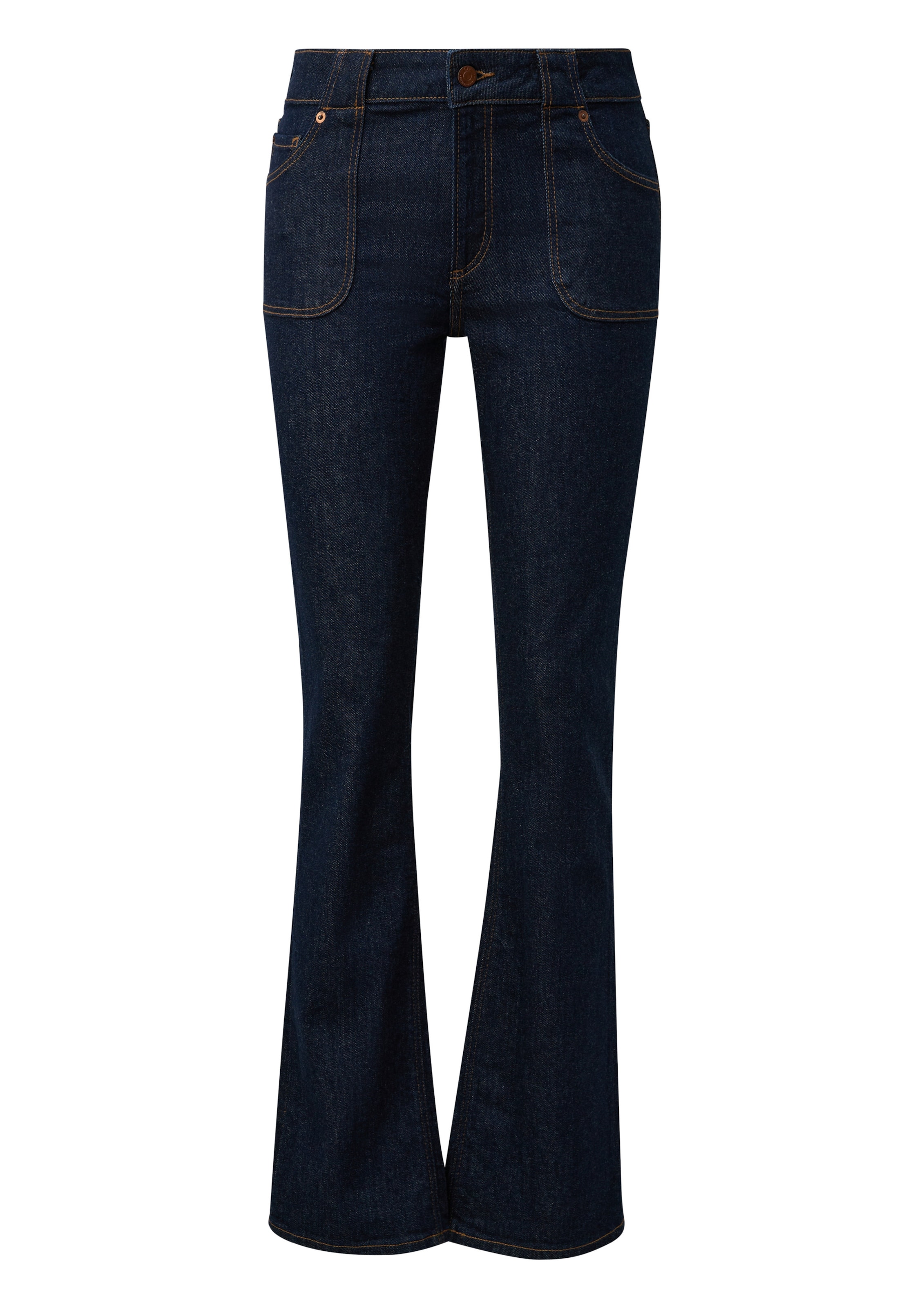 QS Flared Jeans in Blauw: voorkant