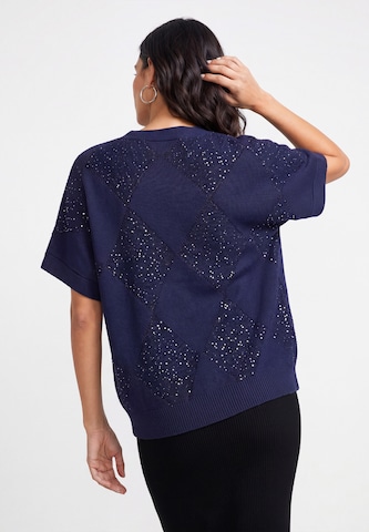 usha BLACK LABEL - Casaco de malha em azul