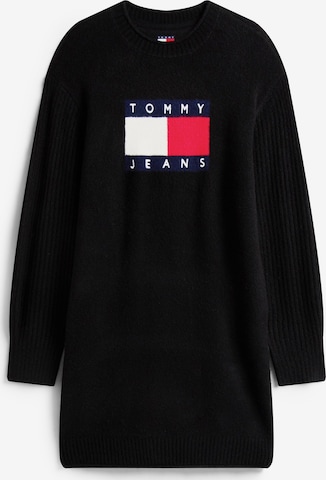 juoda Tommy Jeans Megzta suknelė: priekis