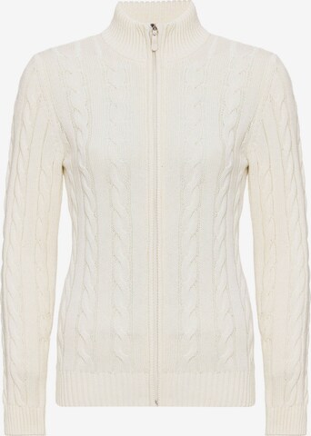 Felix Hardy Knit Cardigan in White: front