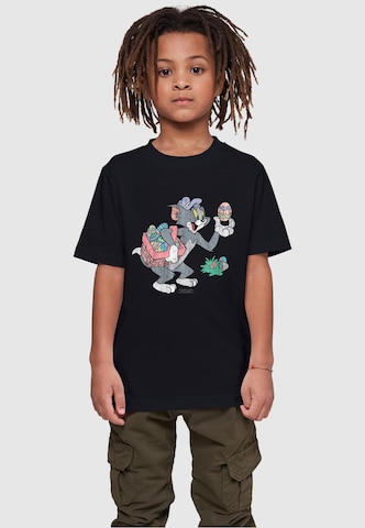 ABSOLUTE CULT Shirt 'Tom And Jerry - Tom Egg Hunt' in Zwart: voorkant