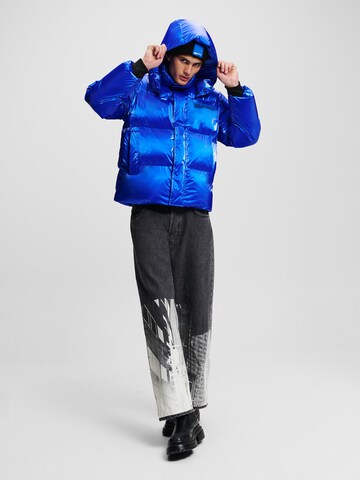 KARL LAGERFELD JEANS Winter jacket 'Shiny' in Blue