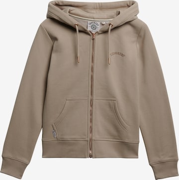 Superdry Zip-Up Hoodie in Beige: front