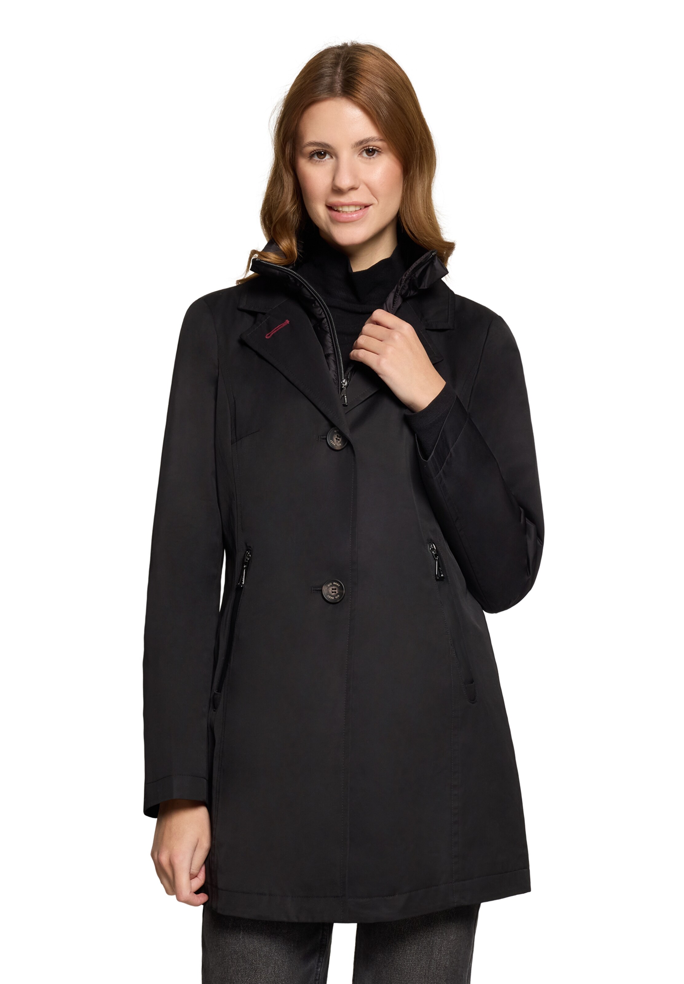 GIL BRET Between-Seasons Coat in Black: front