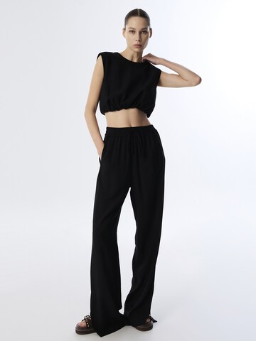 Wide Leg Pantalon Twist en noir