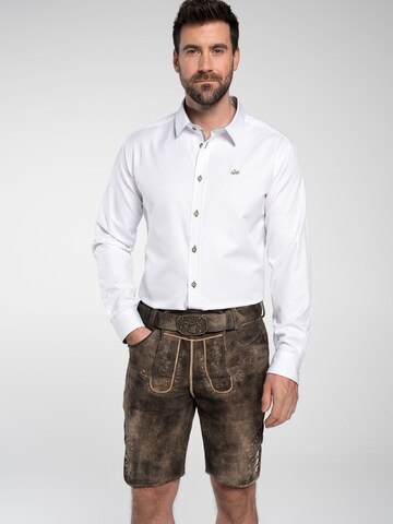 SPIETH & WENSKY Slim fit Traditional button up shirt 'Frisco' in White: front