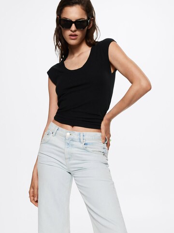 MANGO Top 'CAMISETA' in Black: front