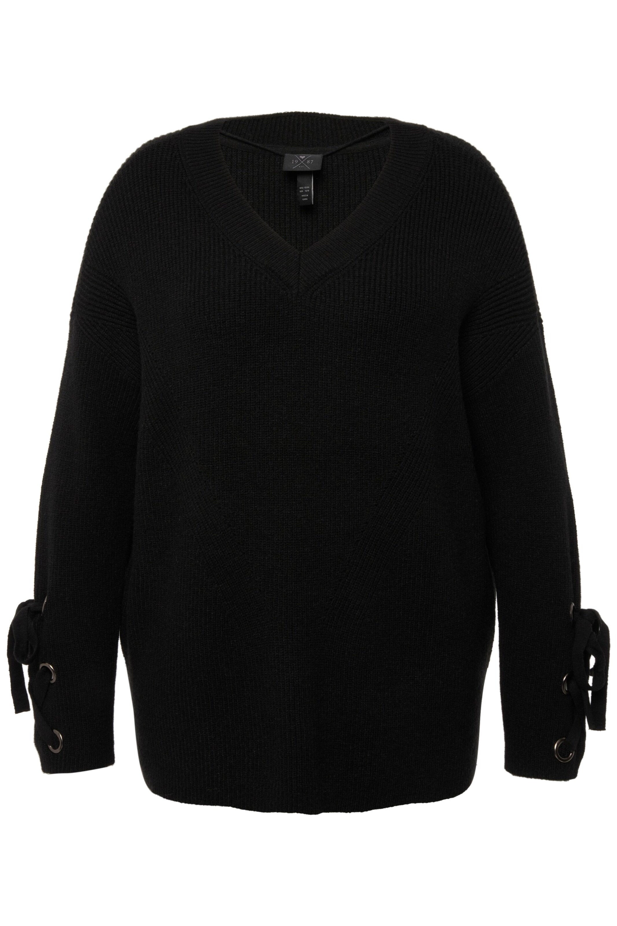 Pull-over oversize Ulla Popken en noir : devant