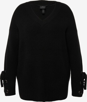 Ulla Popken Oversized Sweater in Black: front