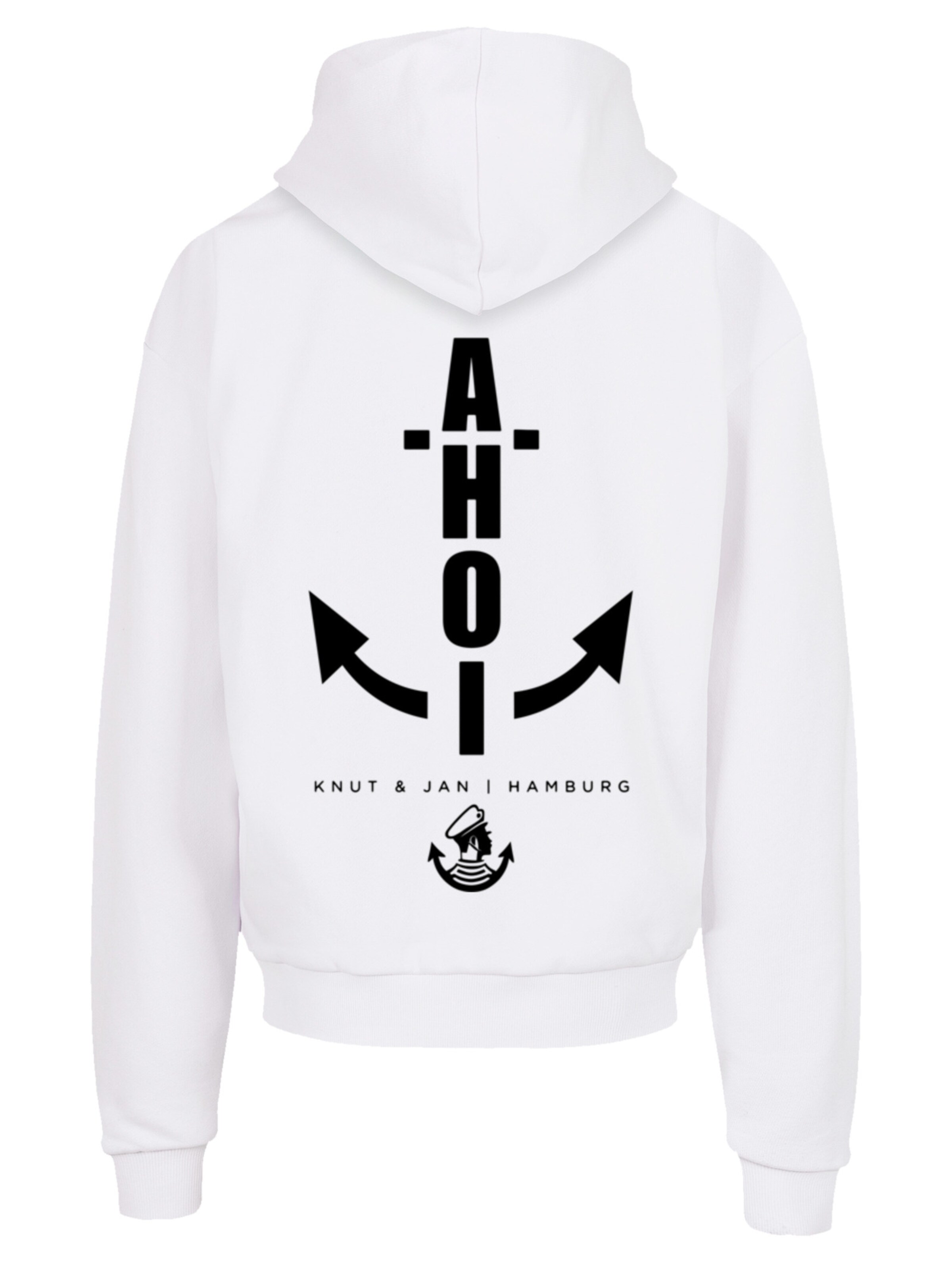 Sweat-shirt 'Ahoi Anker Knut & Jan Hamburg' F4NT4STIC en blanc