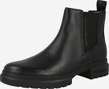 Calvin Klein Jeans - Botas Chelsea en negro: frente