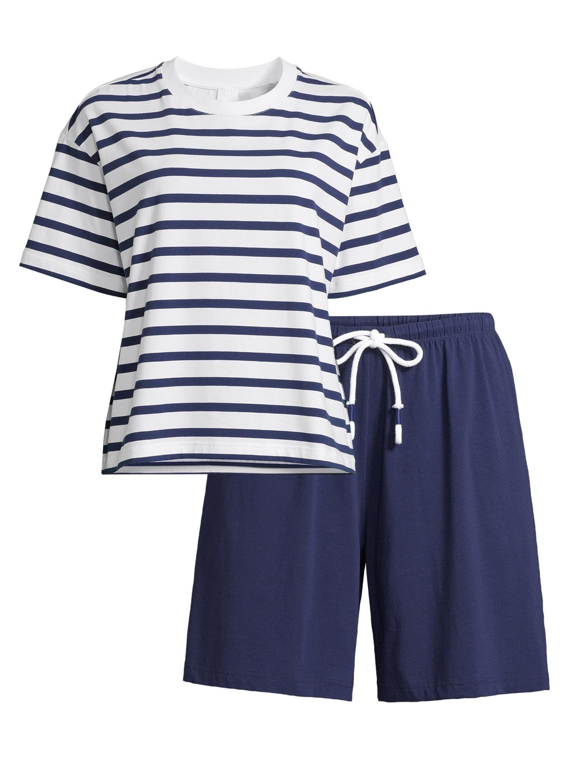 Mey Pyjama 'Solid Love'‌‌‌‌‌‌‌‌‌‌ in Blau: Vorderseite