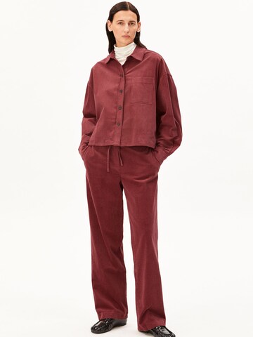 ARMEDANGELS Wide leg Broek 'Jaimilaa' in Rood