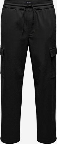 Pantalon cargo 'Sinus' Only & Sons en noir : devant