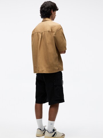 Pull&Bear Loosefit Cargobyxa i svart