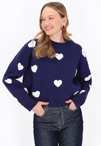 MYMO - Pullover em azul: frente