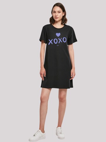 F4NT4STIC Damen T-Shirt Kleid 'Valentinstag xoxo' in Schwarz