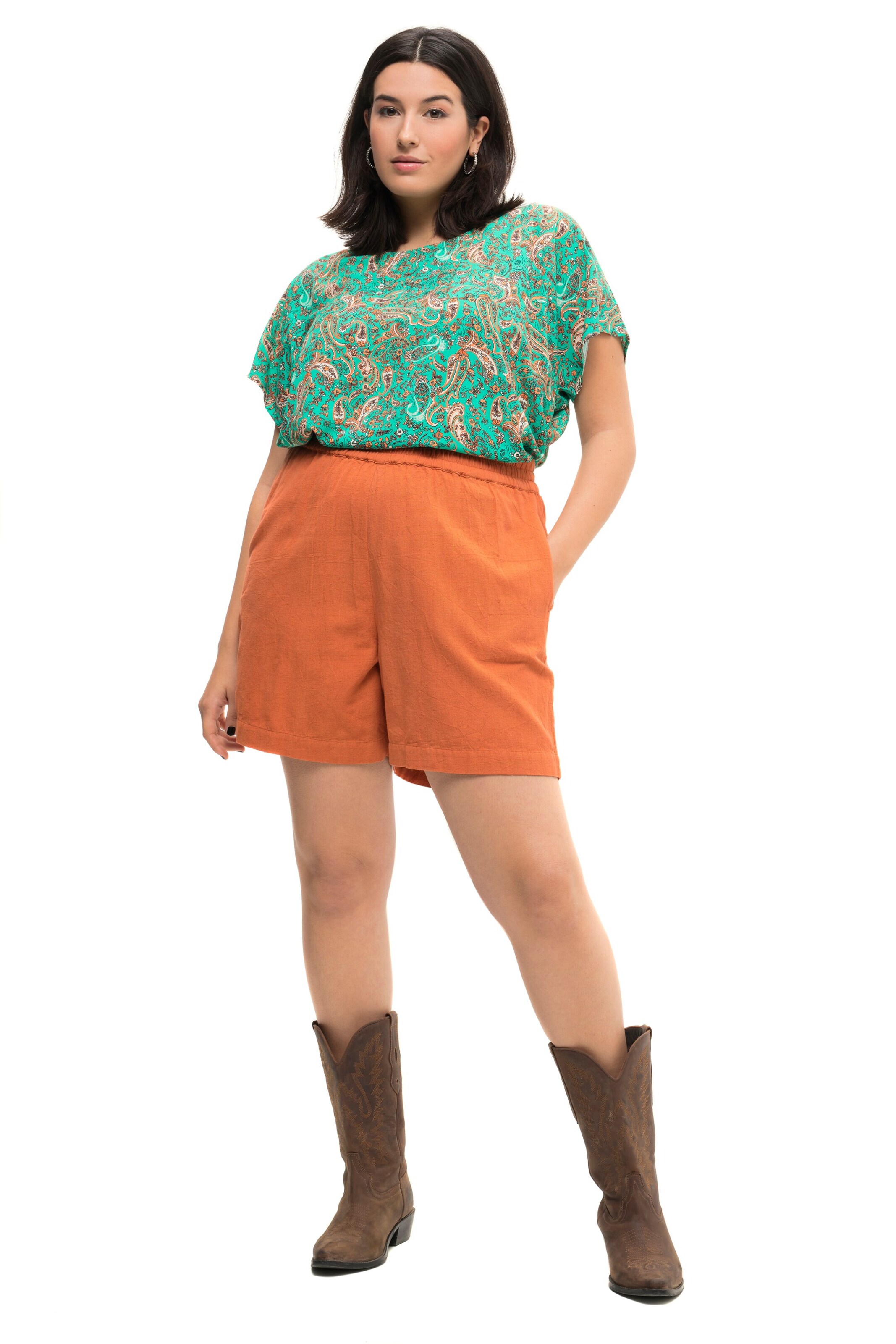 Studio Untold Wide Leg Shorts in Orange