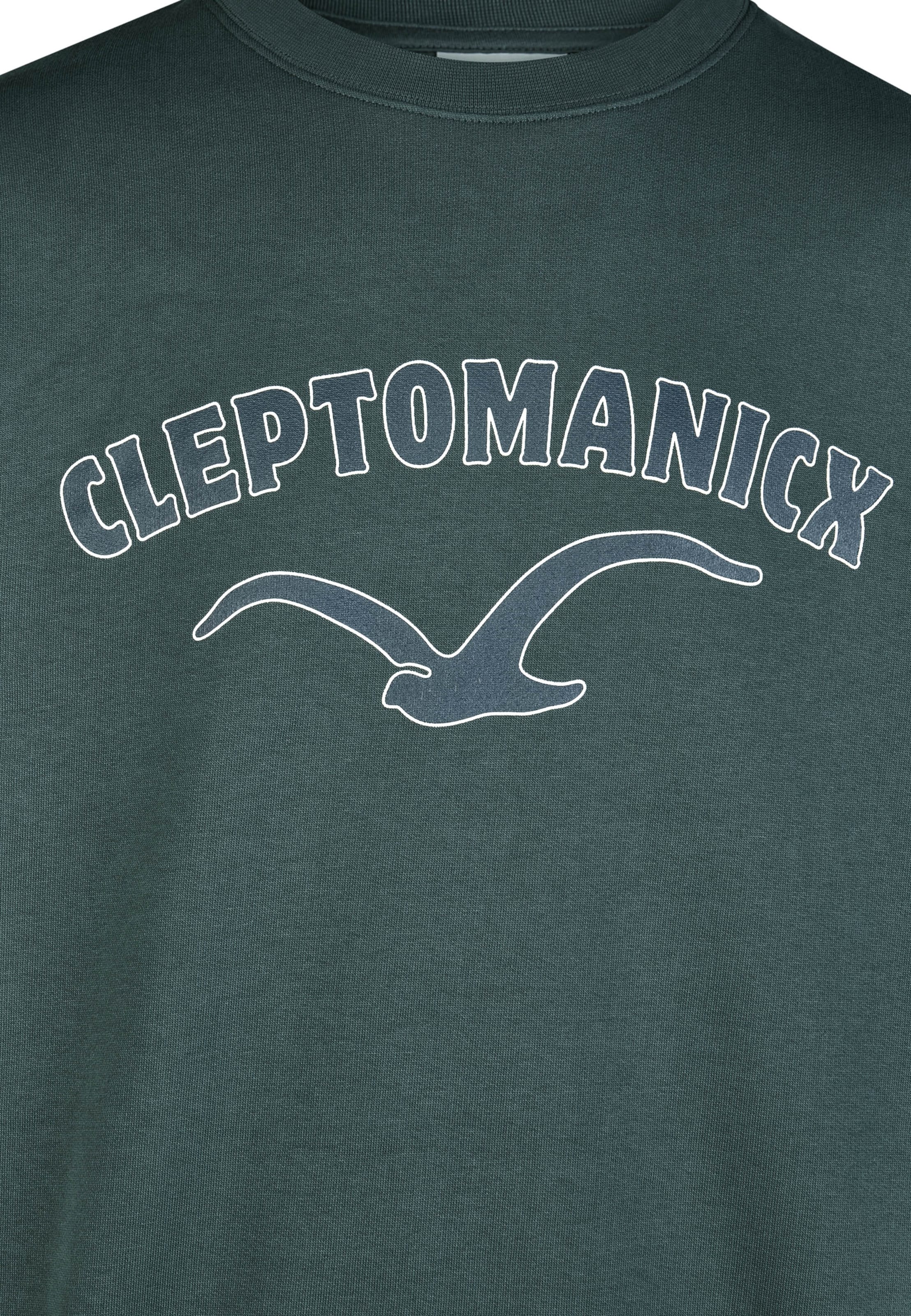Cleptomanicx Sweatshirt 'College Type' in Green