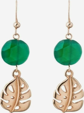 Gemshine Earrings 'Blätter' in Gold: front