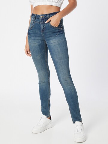 Cream Slim fit Jeans in Blue: front