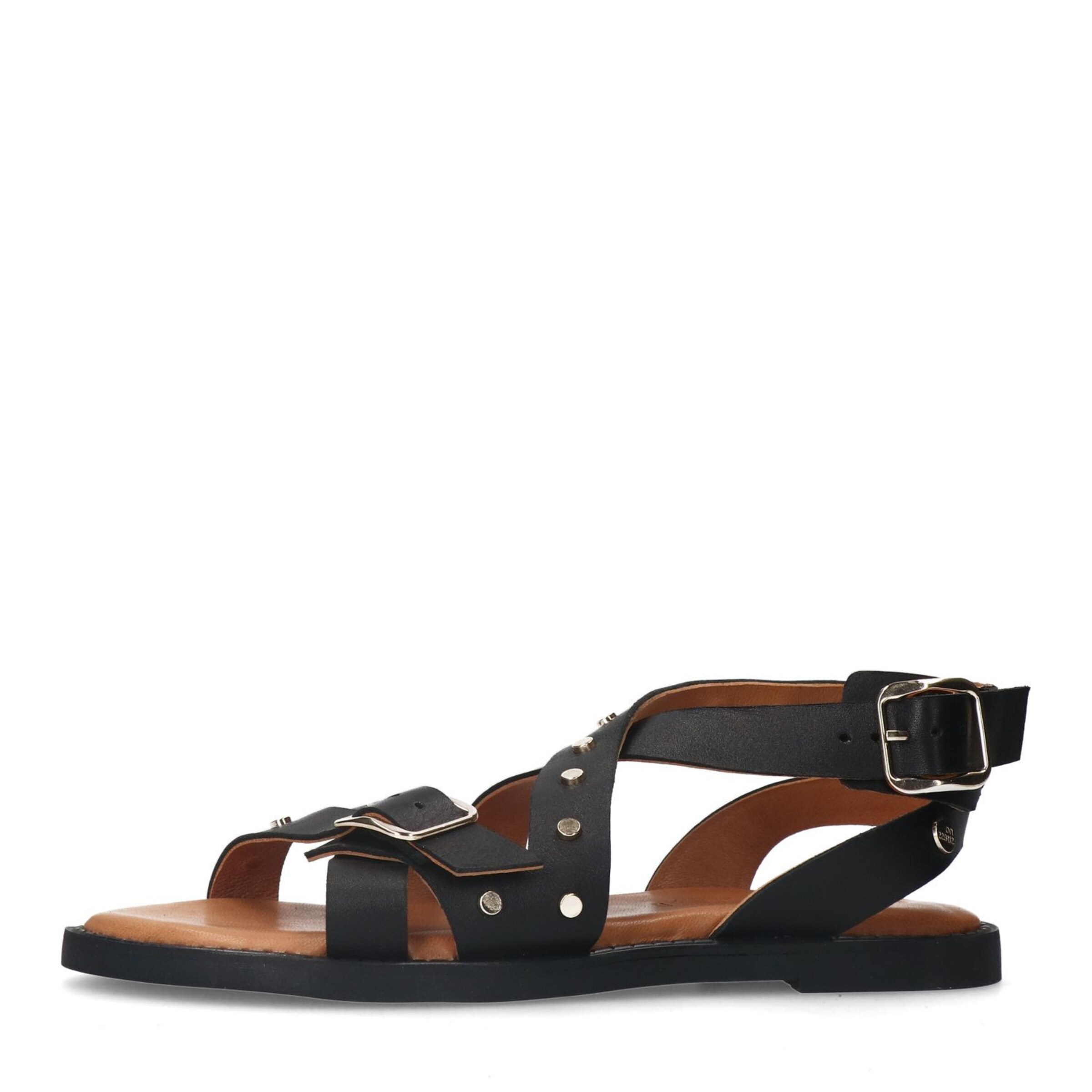 no stress Strap Sandals in Black: front