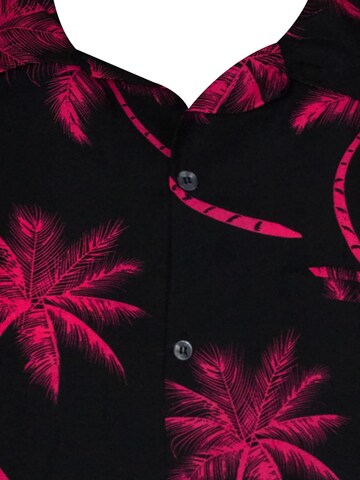 King Kameha Shirt 'Palmshadow'‌‌‌‌‌ in Rot