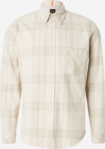BOSS Regular Fit Hemd 'Rickert_M' in Beige: Vorderseite