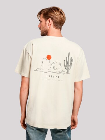 F4NT4STIC Shirt 'Escape Discover the World Savannah Minimalistic' in Beige
