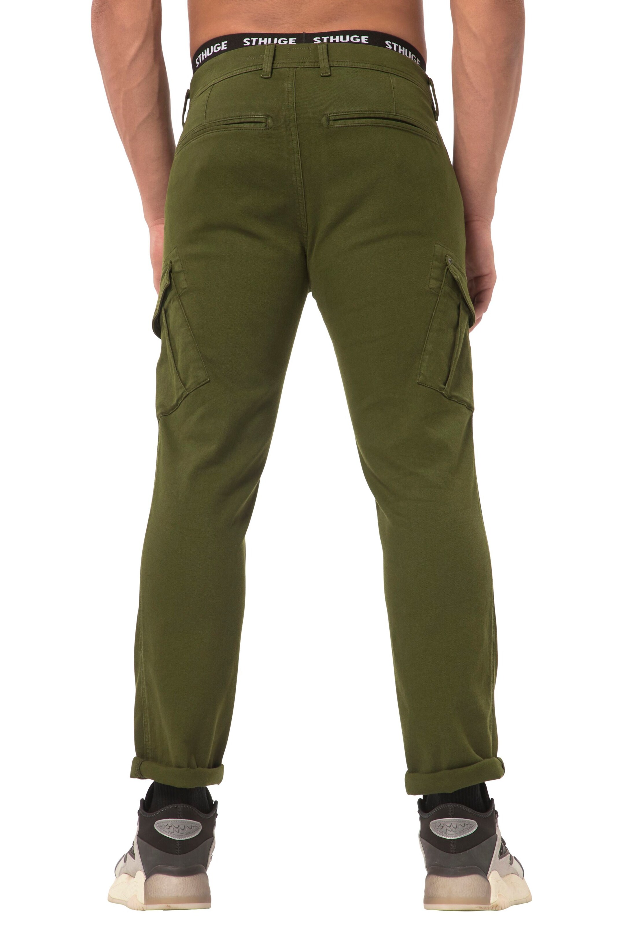 STHUGE Regular Cargobroek in Groen