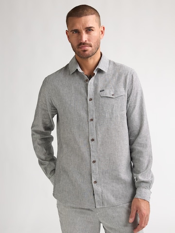 Petrol Industries Regular Fit Hemd 'Eclipse' in Blau: Vorderseite