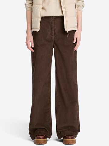 TIMBERLAND Wide Leg Bukser i brun: forside