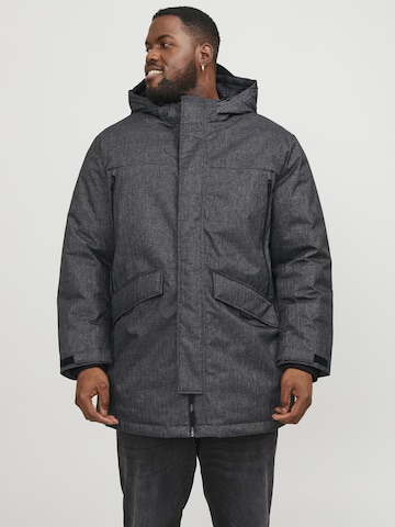 Jack & Jones Plus Winter Jacket in Grey: front