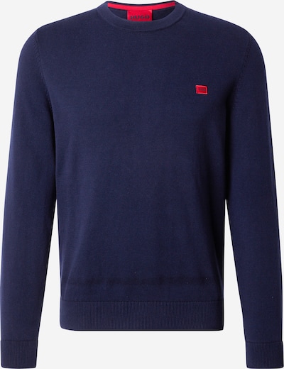 HUGO Pull-over 'San Cassius-C1' en bleu foncé / rouge, Vue avec produit