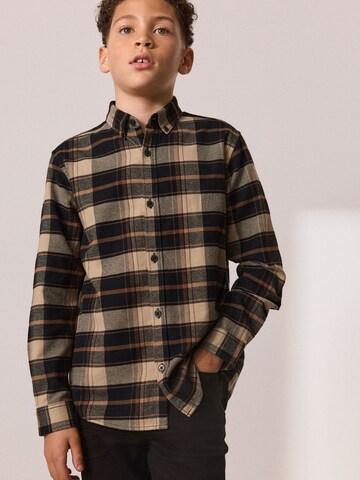 Next Regular fit Button up shirt in Brown: front