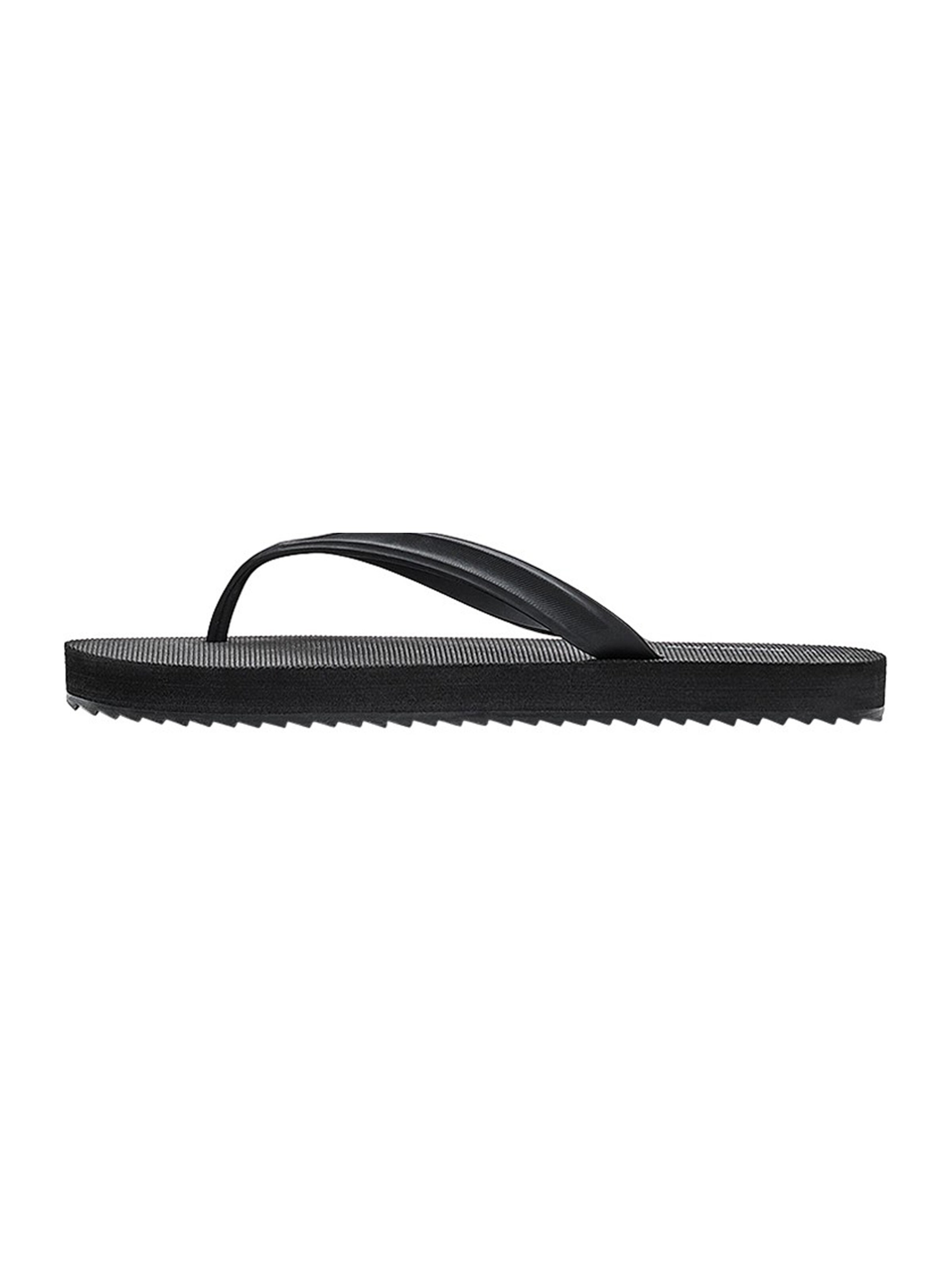 Bershka T-bar sandals in Black