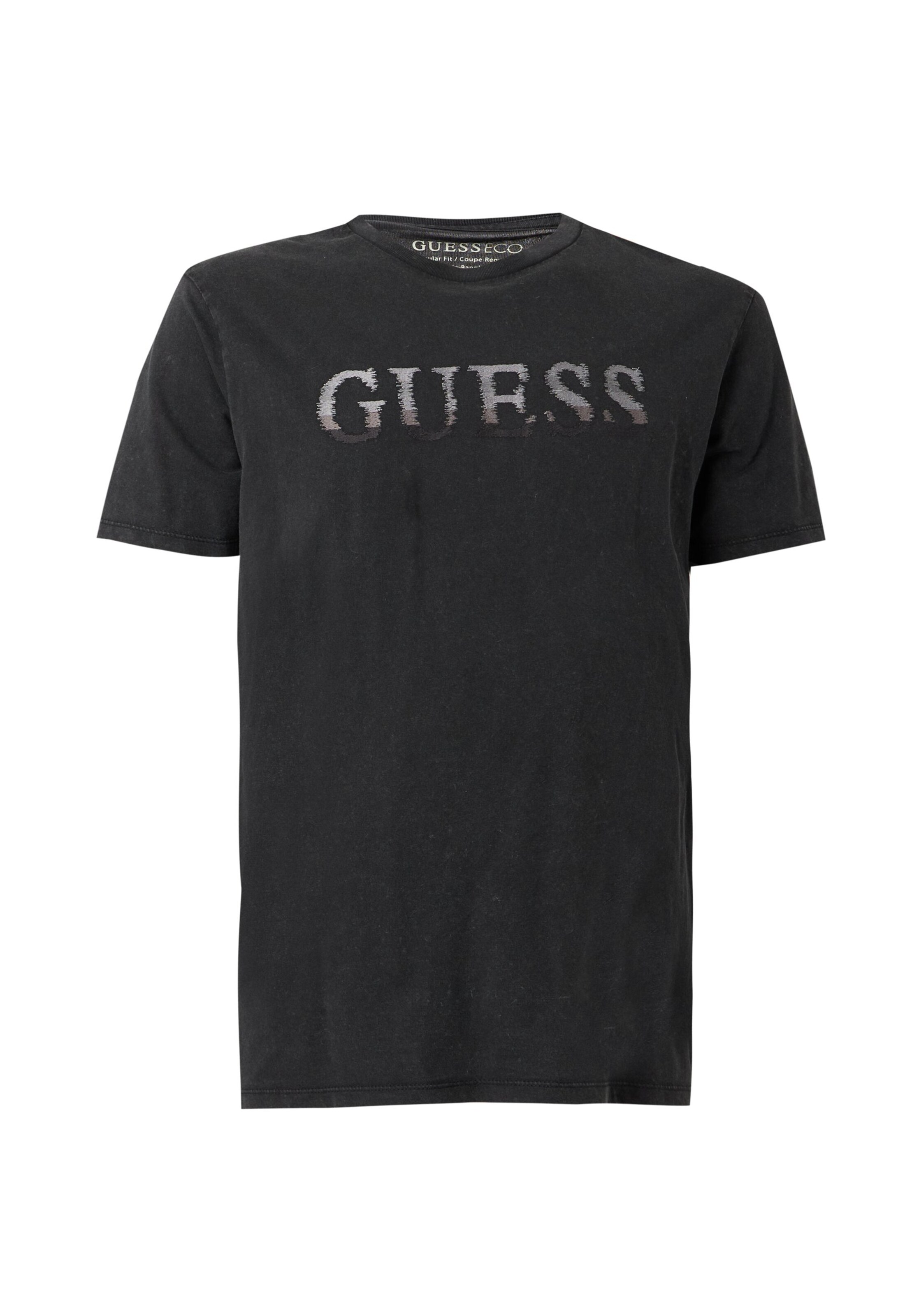 GUESS - Camiseta en negro: frente