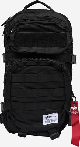 ALPHA INDUSTRIES Backpack in Black: front