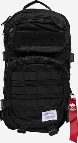 ALPHA INDUSTRIES Backpack in Black: front