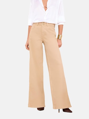 smėlio Lipsy Plačios klešnės Džinsai: priekis