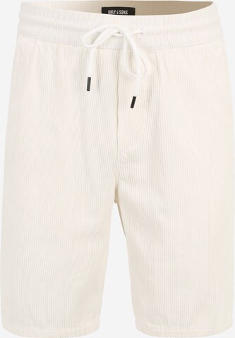 Loosefit Pantalon 'LINUS' Only & Sons en blanc : devant