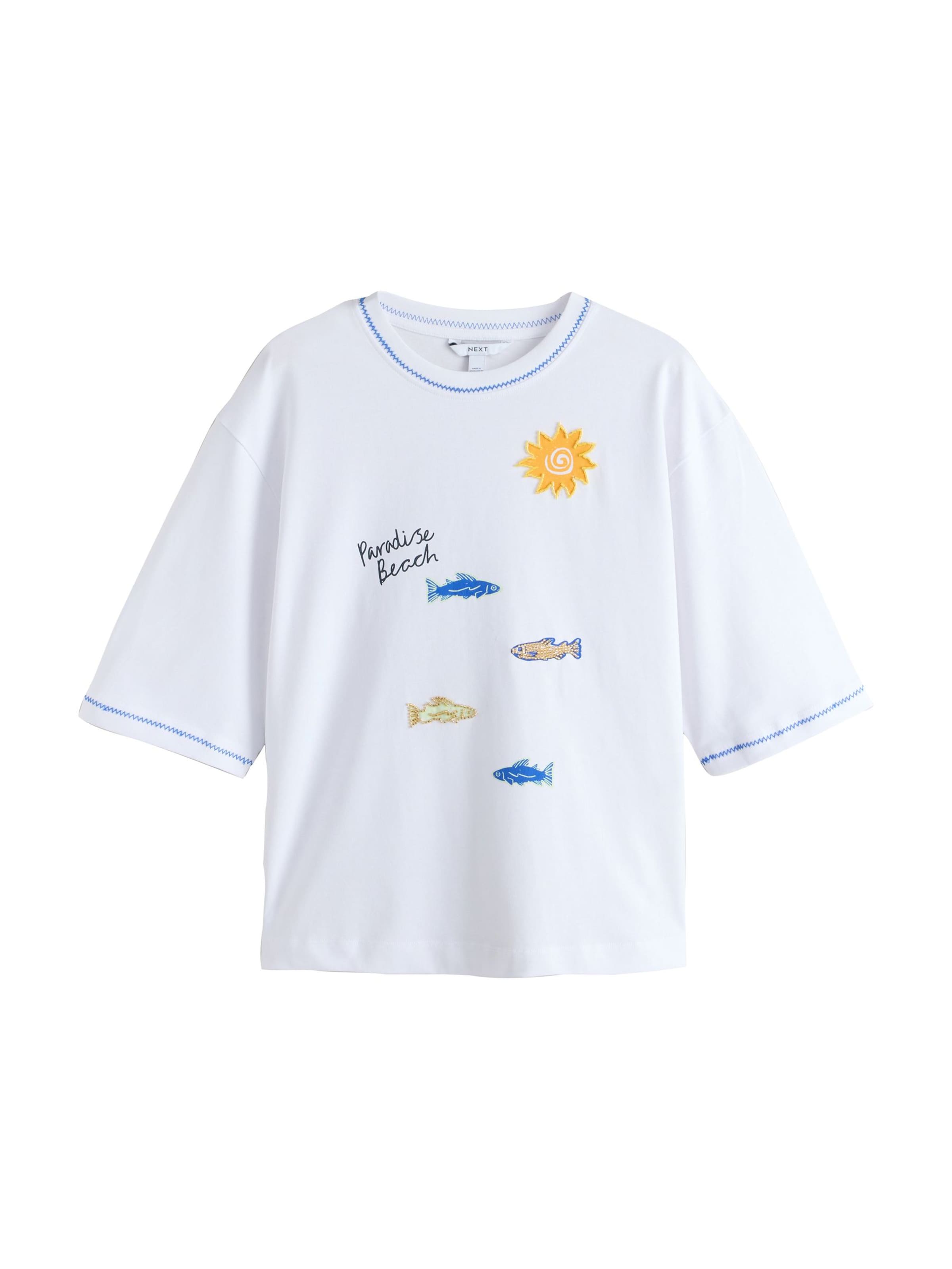T-shirt Next en blanc : devant