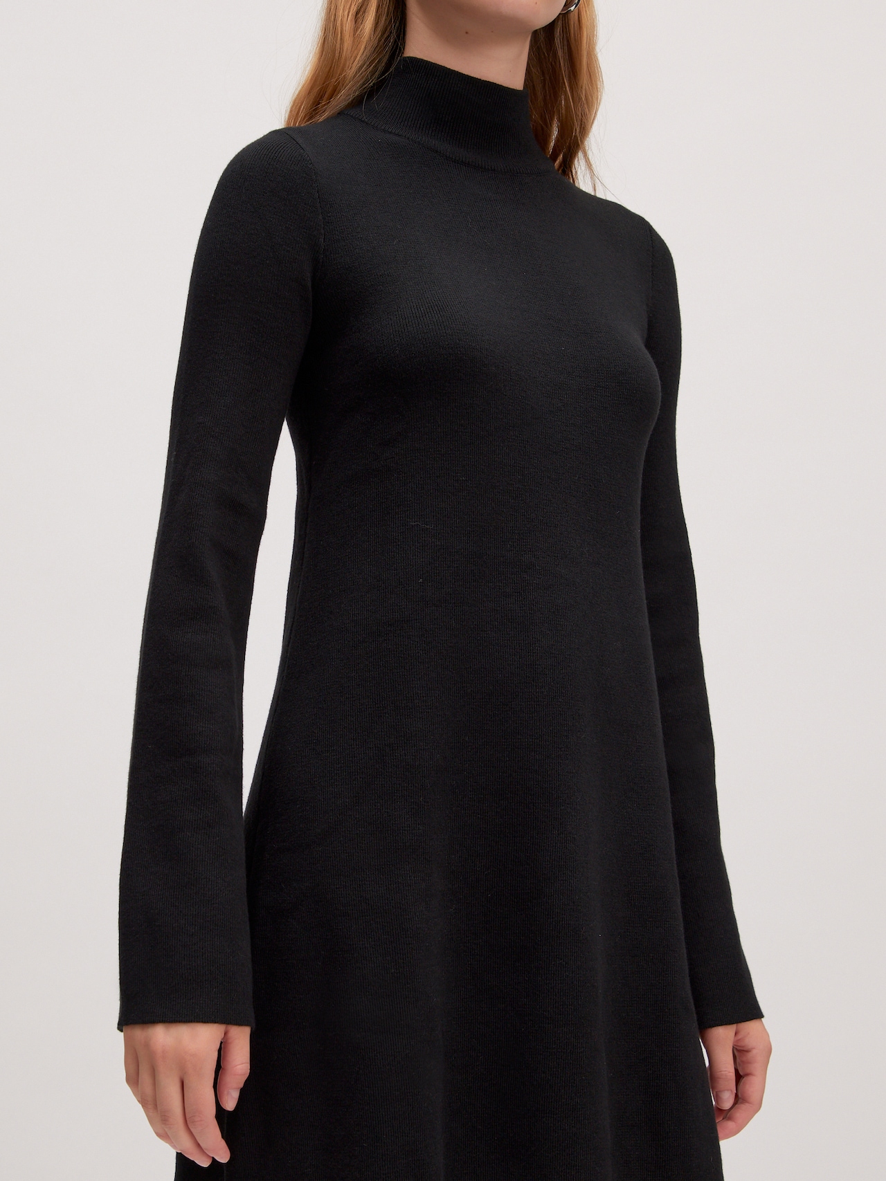 EDITED Gebreide jurk 'Dunia' Zwart