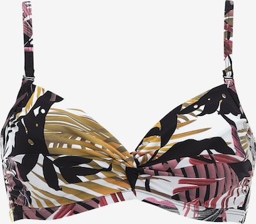 OLYMPIA Bustier Bikinitoppi 'Tropical' värissä musta: etupuoli