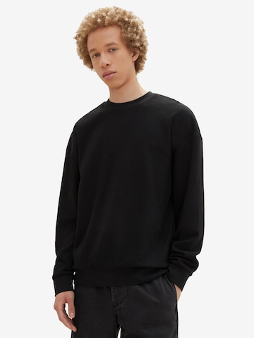 TOM TAILOR DENIM Sweatshirt in Black