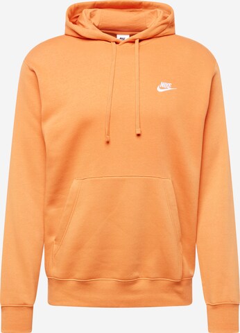 Nike Sportswear - Regular Fit Sweatshirt 'Club Fleece' em laranja: frente
