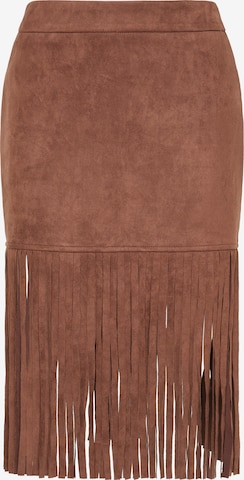 IZIA Skirt in Brown: front
