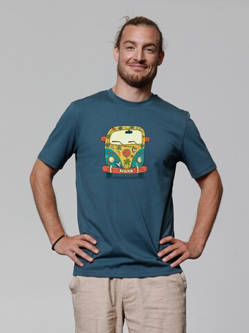 T-Shirt ' Hippies Bus ' Watapparel en bleu : devant