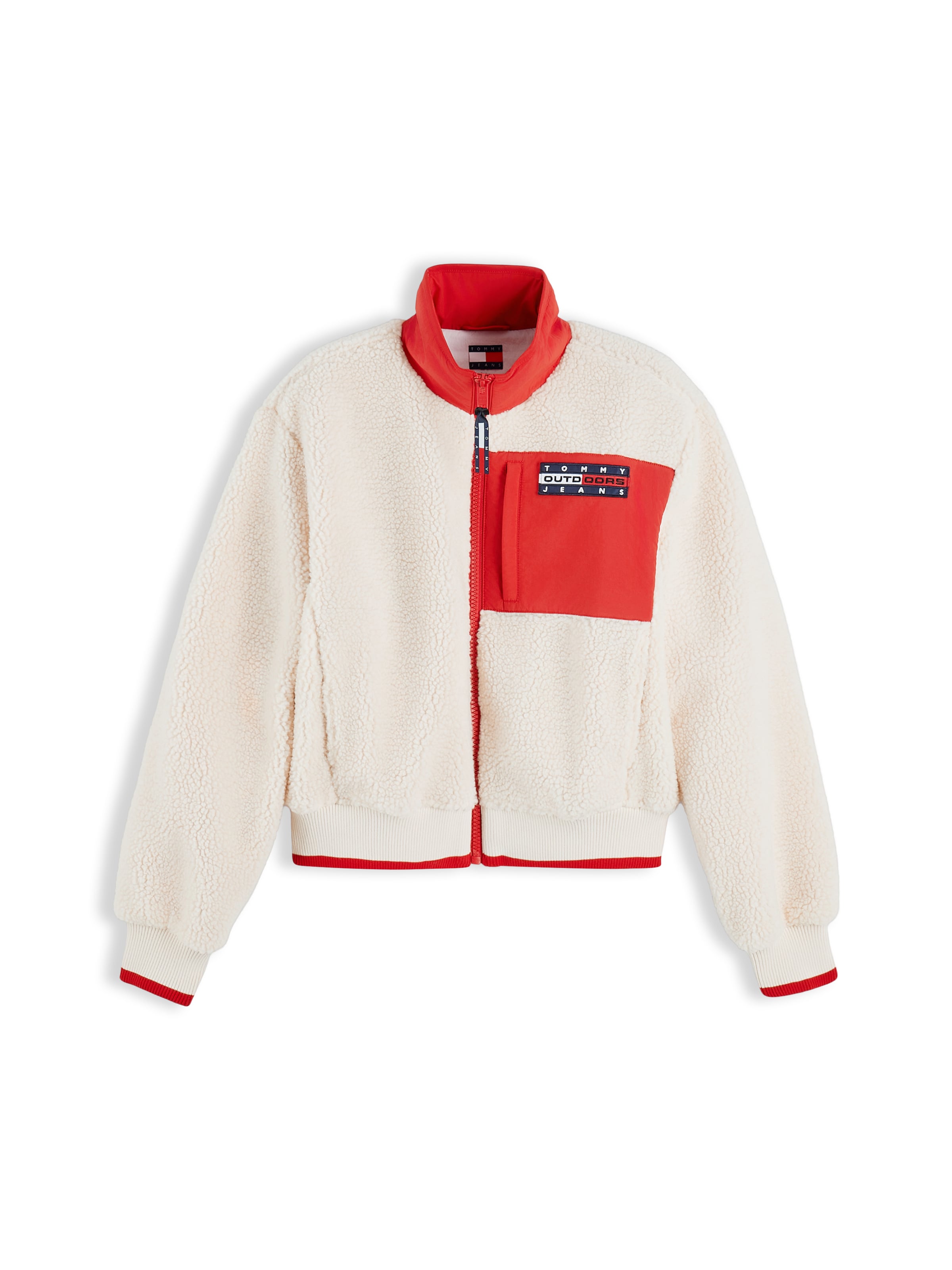 Tommy Jeans Поларено яке в бяло: отпред
