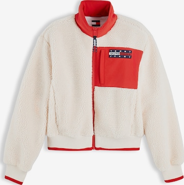 balta Tommy Jeans Flisinis džemperis: priekis